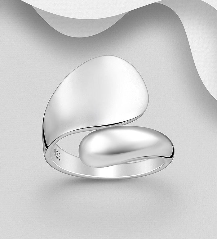 Silver ring with &