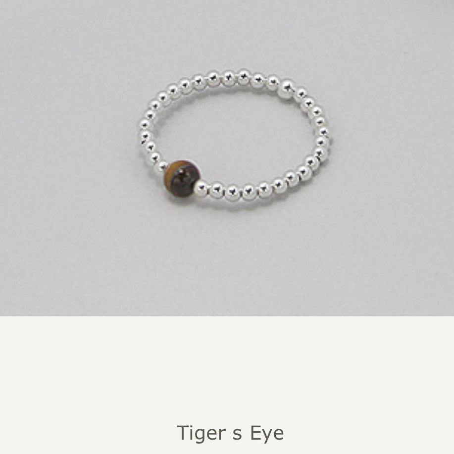 Kerry – Bibie™ Sterling Silver Stretch Ring with Natural Stone