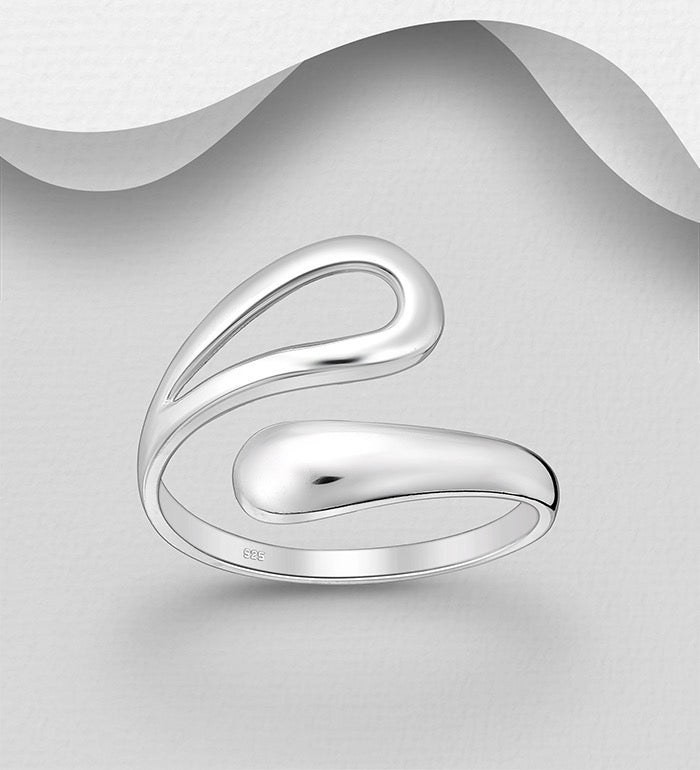 Zoe – Bibie™ Silver Loop Wrap Adjustable Ring | 925 Sterling Silver