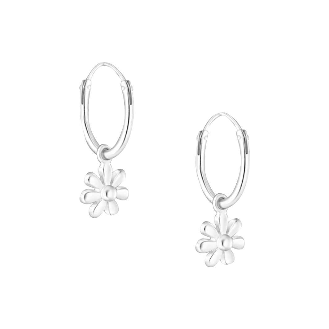 Angel – Sterling Silver Daisy Drop Earrings
