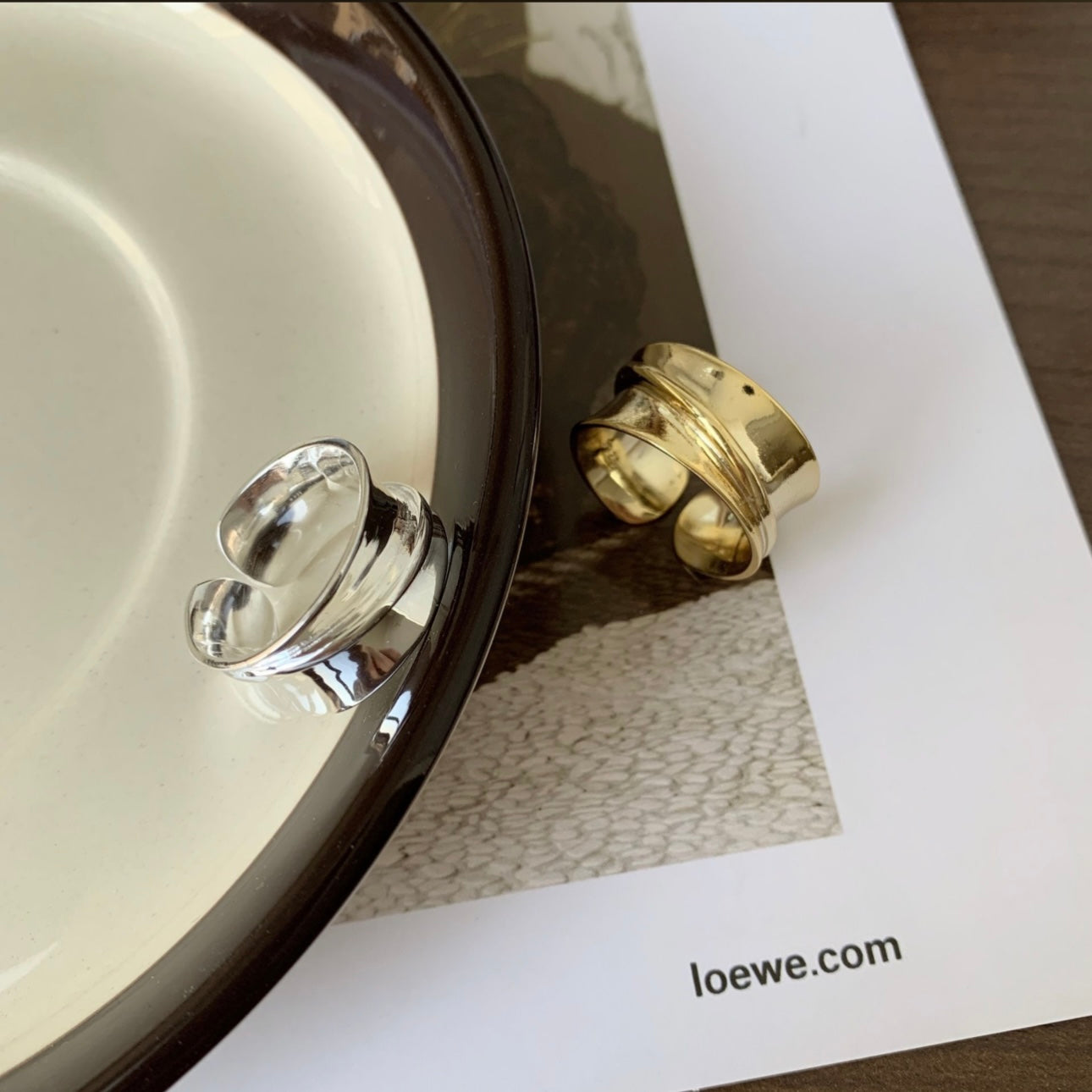 Silver and Gold Statement Adjustable Ring