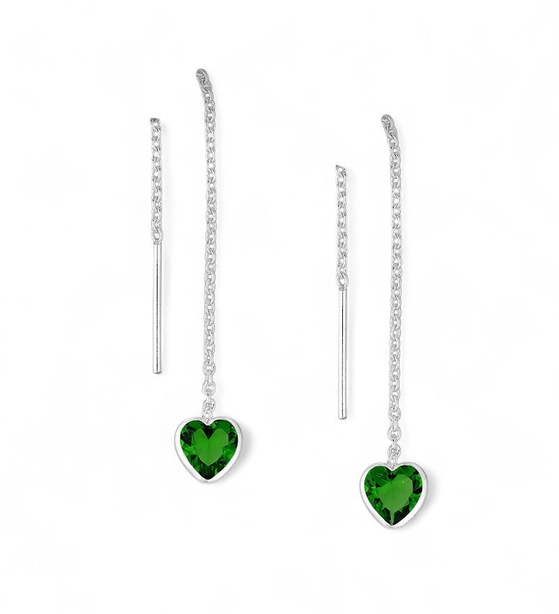 Aandi – Sterling Silver CZ Threader Earrings