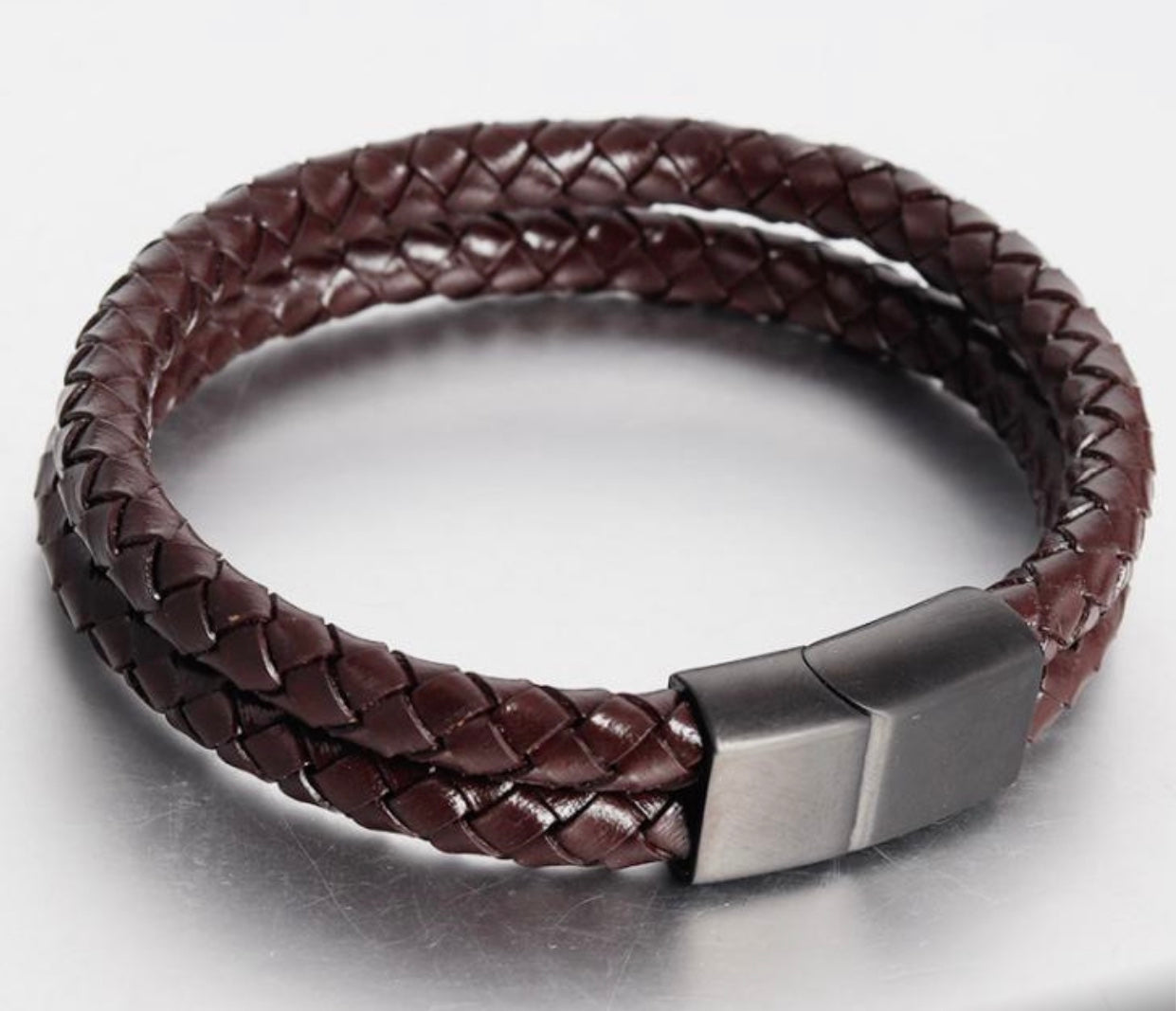 Aiddy – Soft Italian Leather Bracelet with Stainless Steel Magnetic Clasp