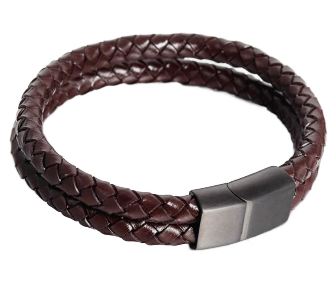 Aiddy – Soft Italian Leather Bracelet with Stainless Steel Magnetic Clasp