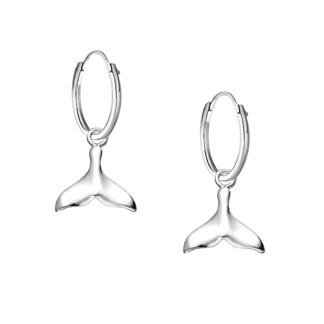 Mandi – Sterling Silver Whale Tail Hoop Earrings (Gold or Silver) | Bibie™