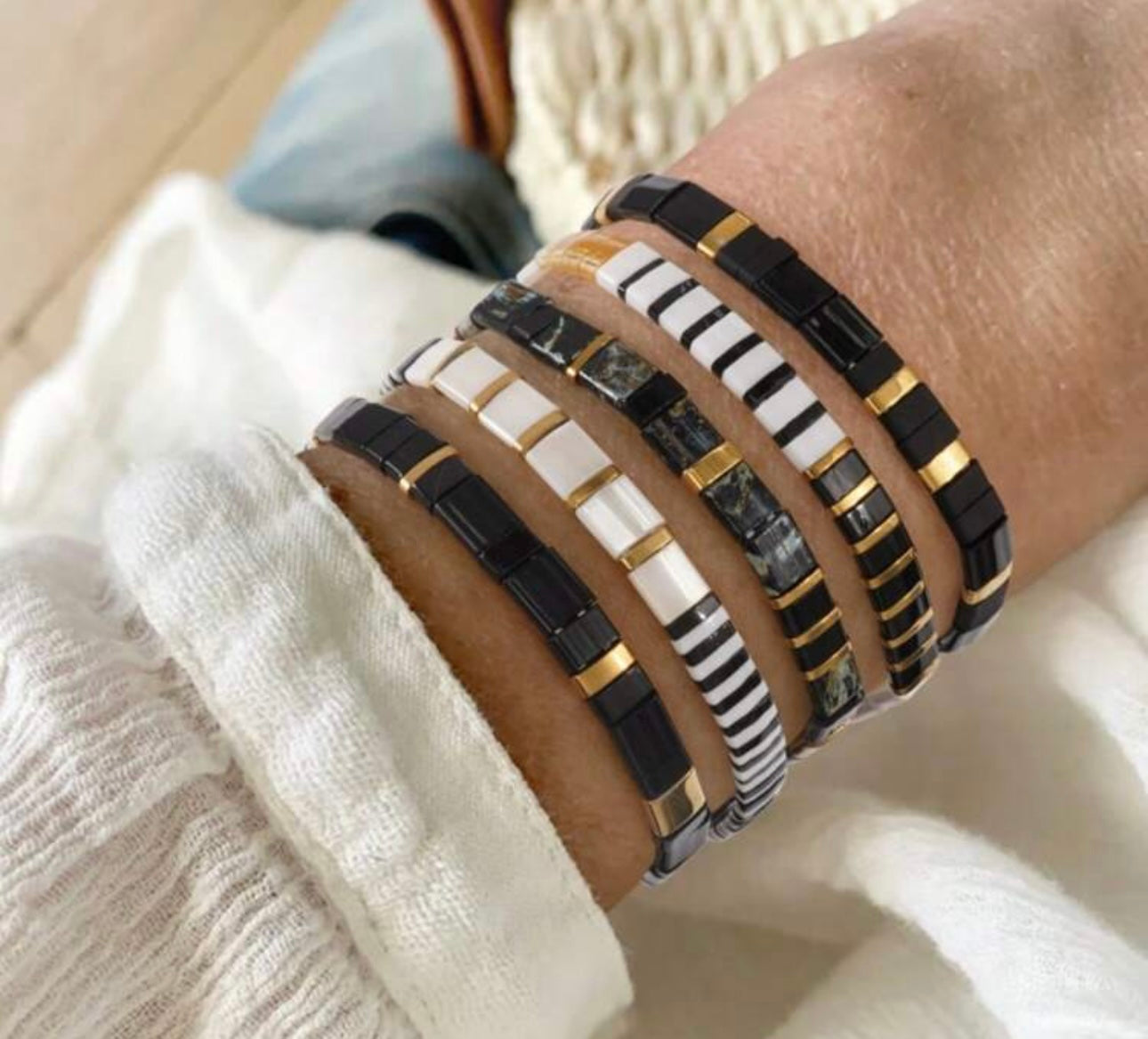 Bibie™ Kindred Japanese Tila Bead Bracelet