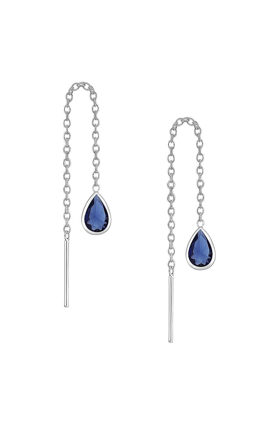 Aandi – Sterling Silver CZ Threader Earrings (4 Colour Options) | Bibie™