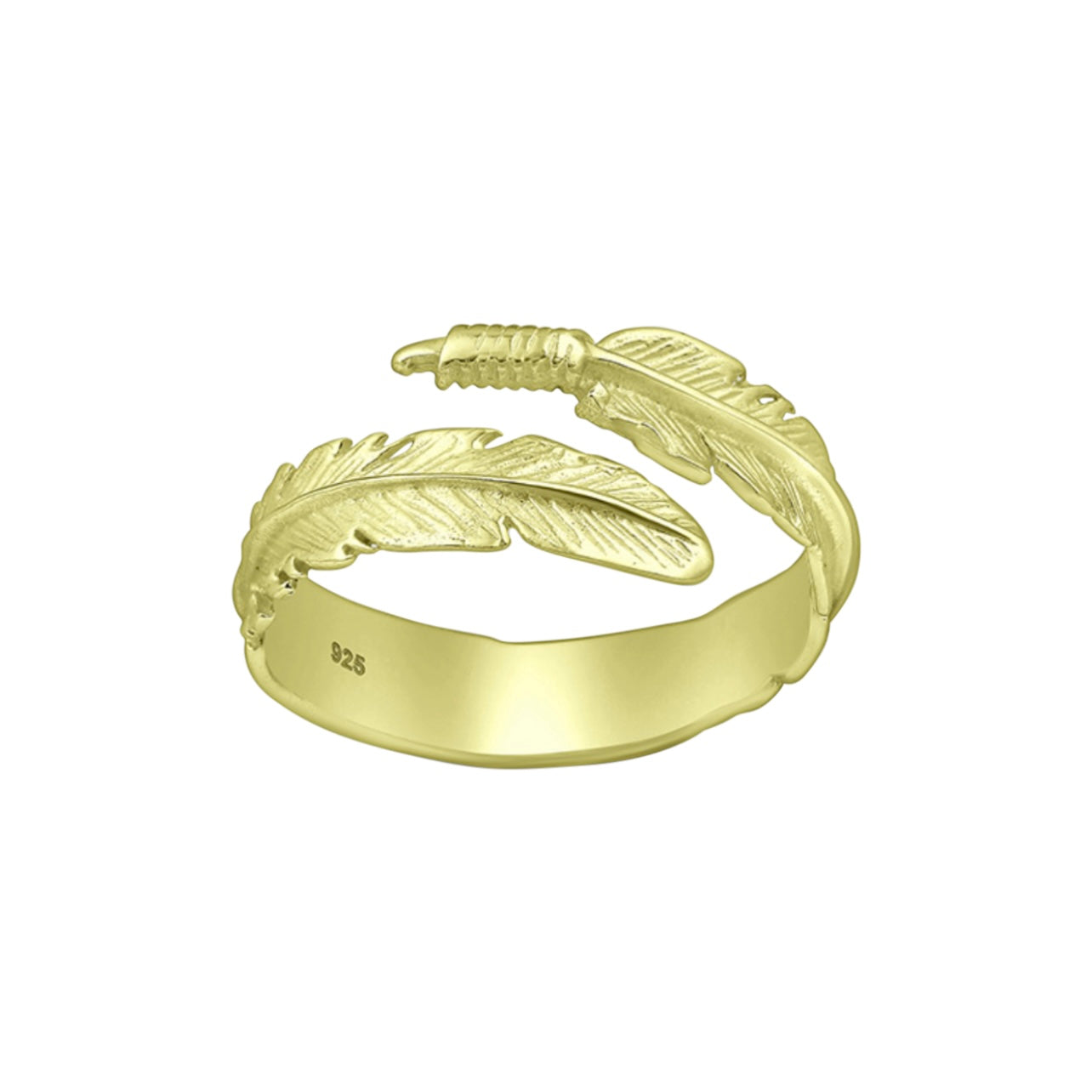 Betrina – Adjustable Sterling Silver Feather Ring | Bibie™
