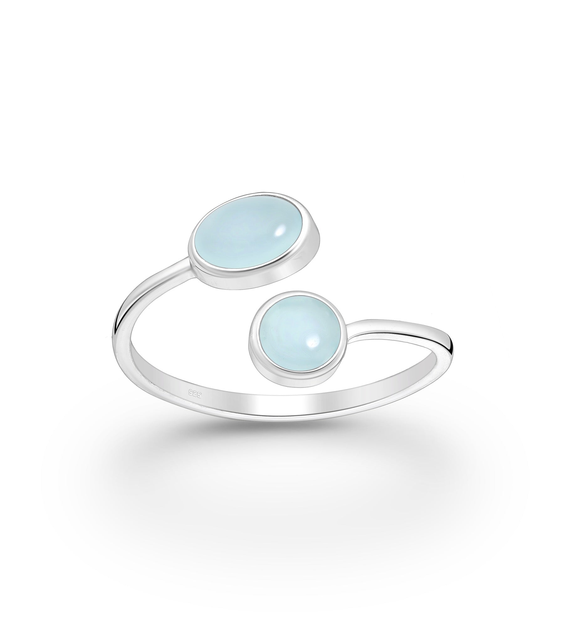 Kaye – Sterling Silver Adjustable Wrap Ring with Natural Stone Design | Bibie™
