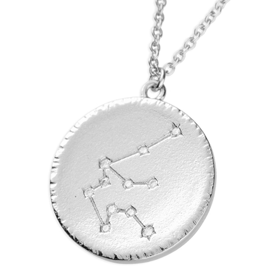 Beverley – Sterling Silver Zodiac Constellation Necklace with Satin Finish