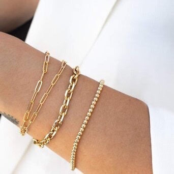 Ellie – Stainless Steel, Anti Tarnish and Waterproof Paperclip Bracelet in Gold or Silver