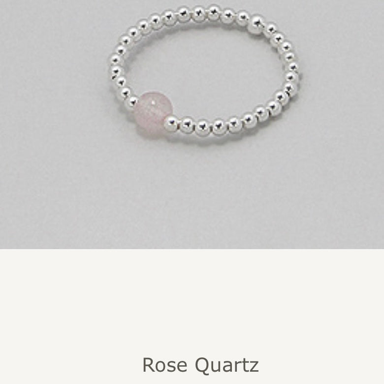 Kerry – Bibie™ Sterling Silver Stretch Ring with Natural Stone