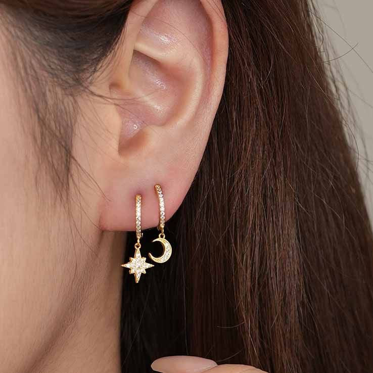 ZarZar – Sterling Silver & Gold Vermeil Huggie Earrings