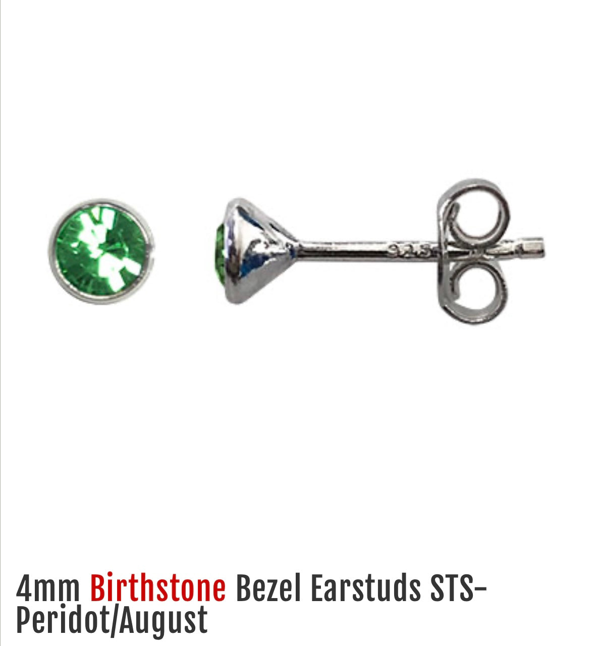 Alandra – Sterling Silver CZ Birthstone Crystal Stud Earrings | Bibie™