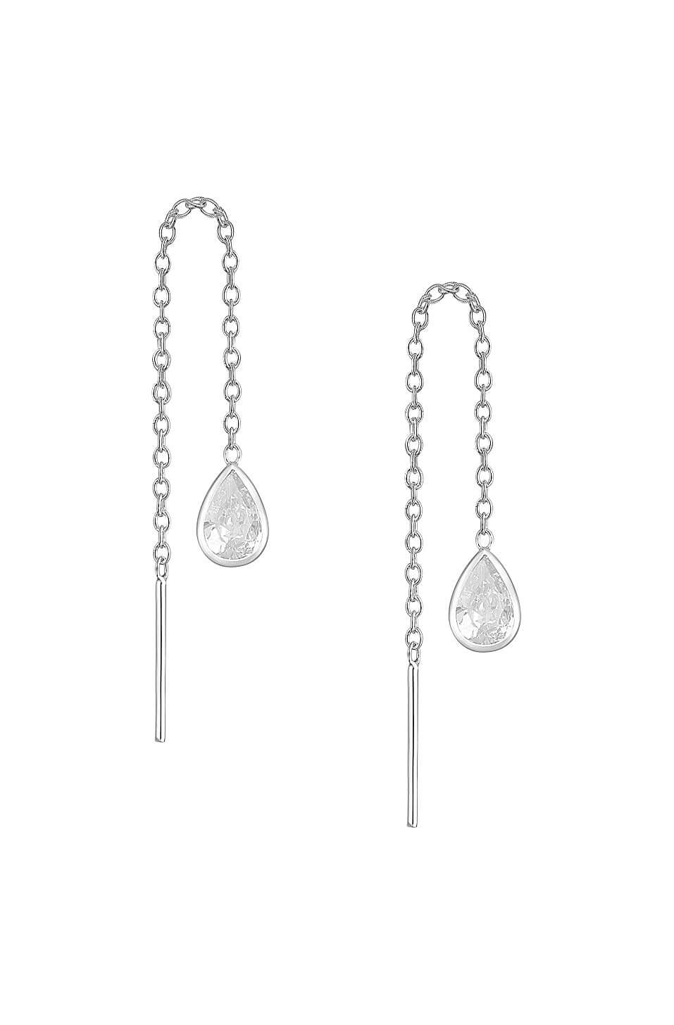 Aandi – Sterling Silver CZ Threader Earrings (4 Colour Options) | Bibie™