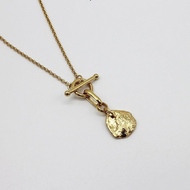 Adelaide – Irregular Circle & Bar Pendant Necklace in Silver or Gold Vermeil | Bibie™