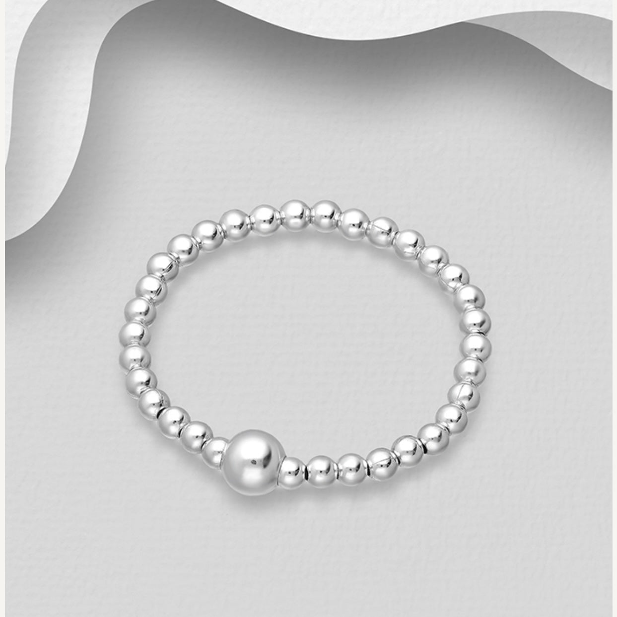 Abbie – Sterling Silver Stretch Bead Rings (Multiple Sizes & Designs) | Bibie™