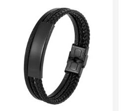 Mens Italian Leather Bracelet