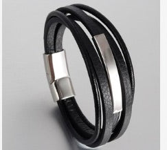Mens Italian Leather Bracelet