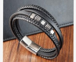 Mens Italian Leather Bracelet