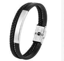 Mens Italian Leather Bracelet