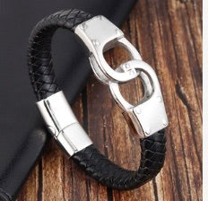 Mens Italian Leather Bracelet