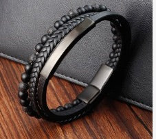 Mens Italian Leather Bracelet