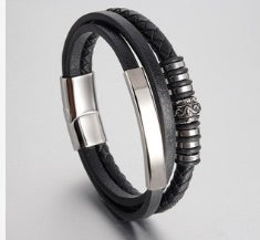 Mens Italian Leather Bracelet