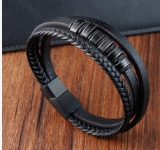 Mens Italian Leather Bracelet