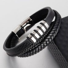 Mens Italian Leather Bracelet