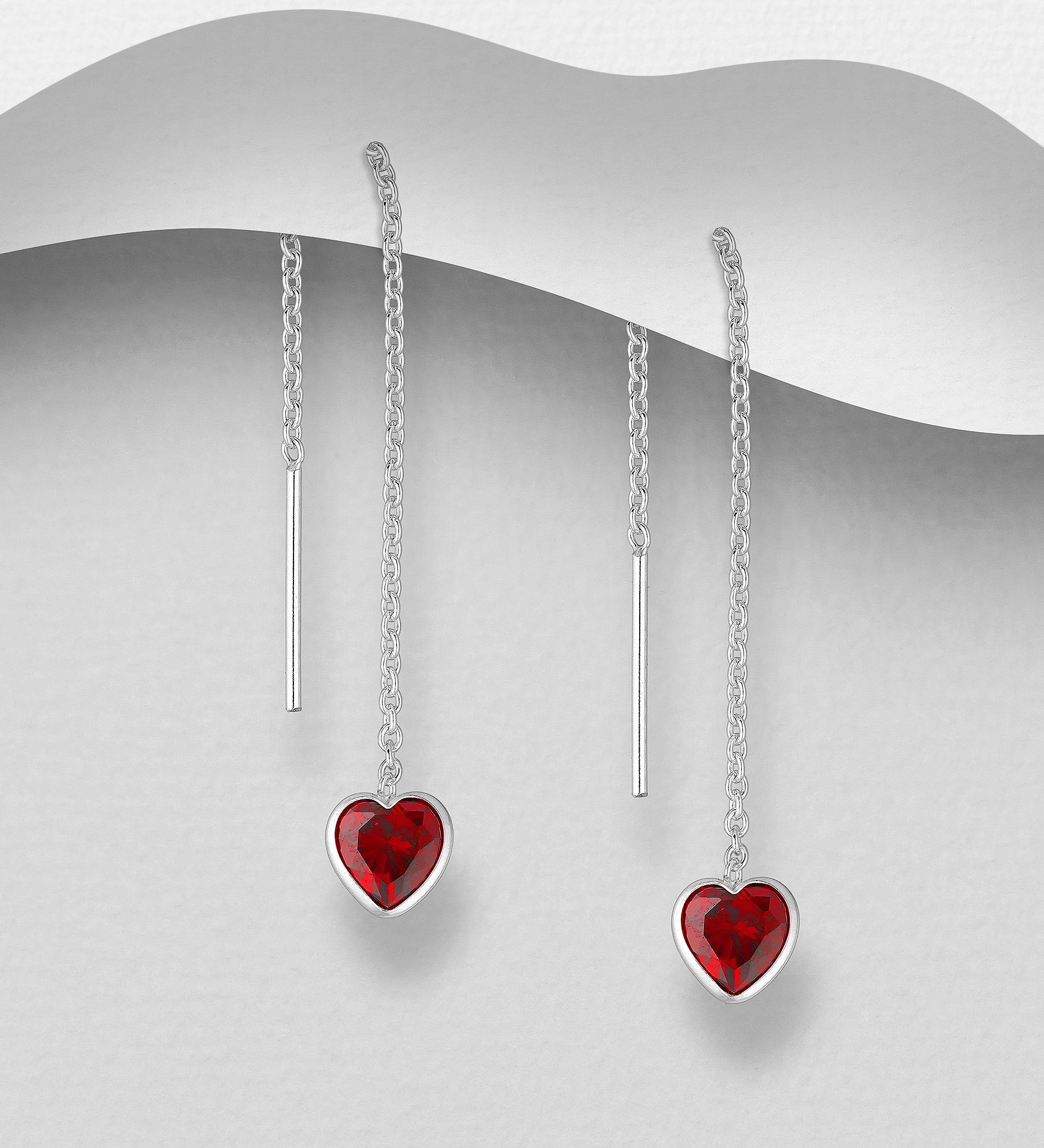 Aandi – Sterling Silver CZ Threader Earrings (4 Colour Options) | Bibie™