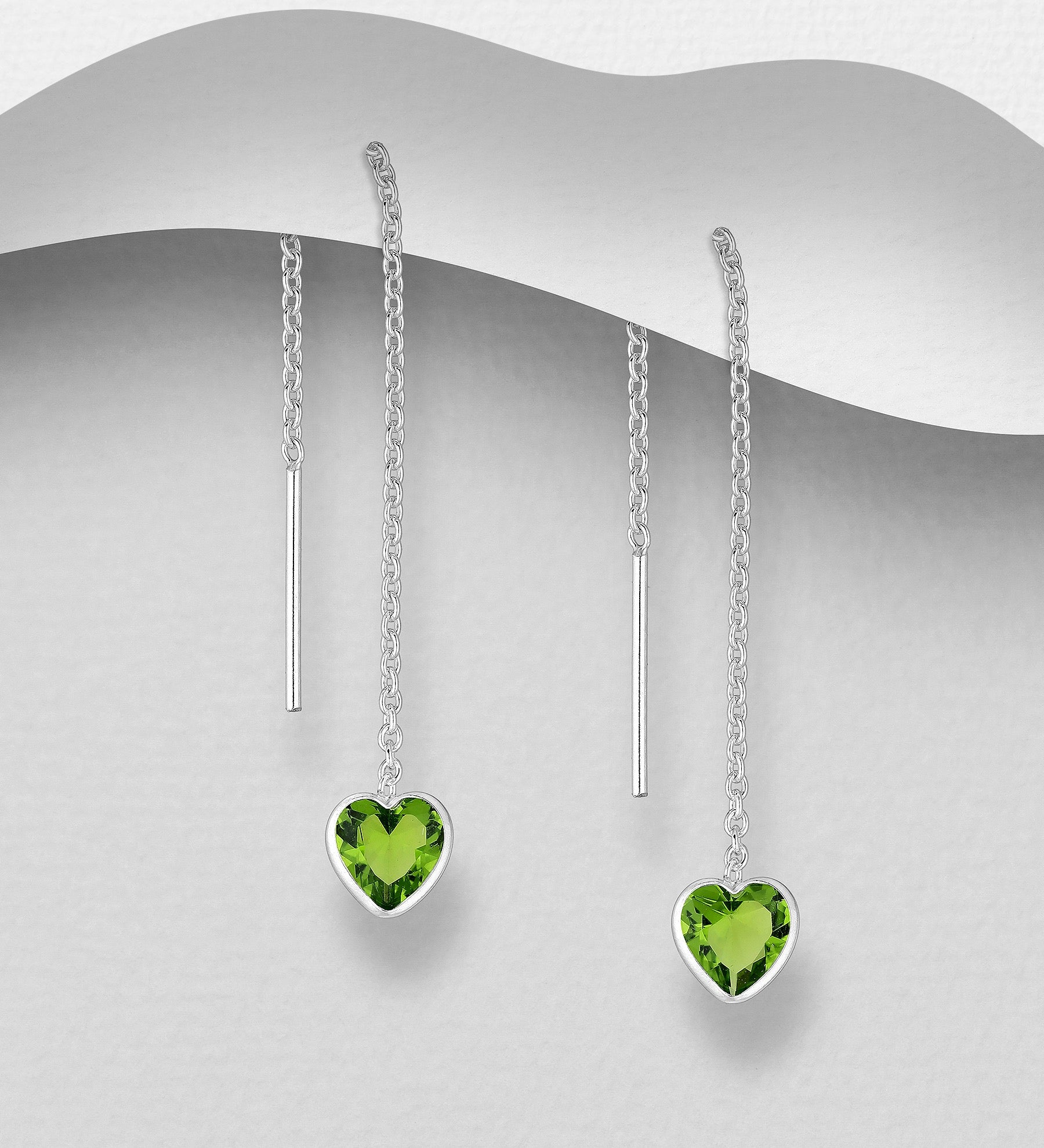 Aandi – Sterling Silver CZ Threader Earrings (4 Colour Options) | Bibie™