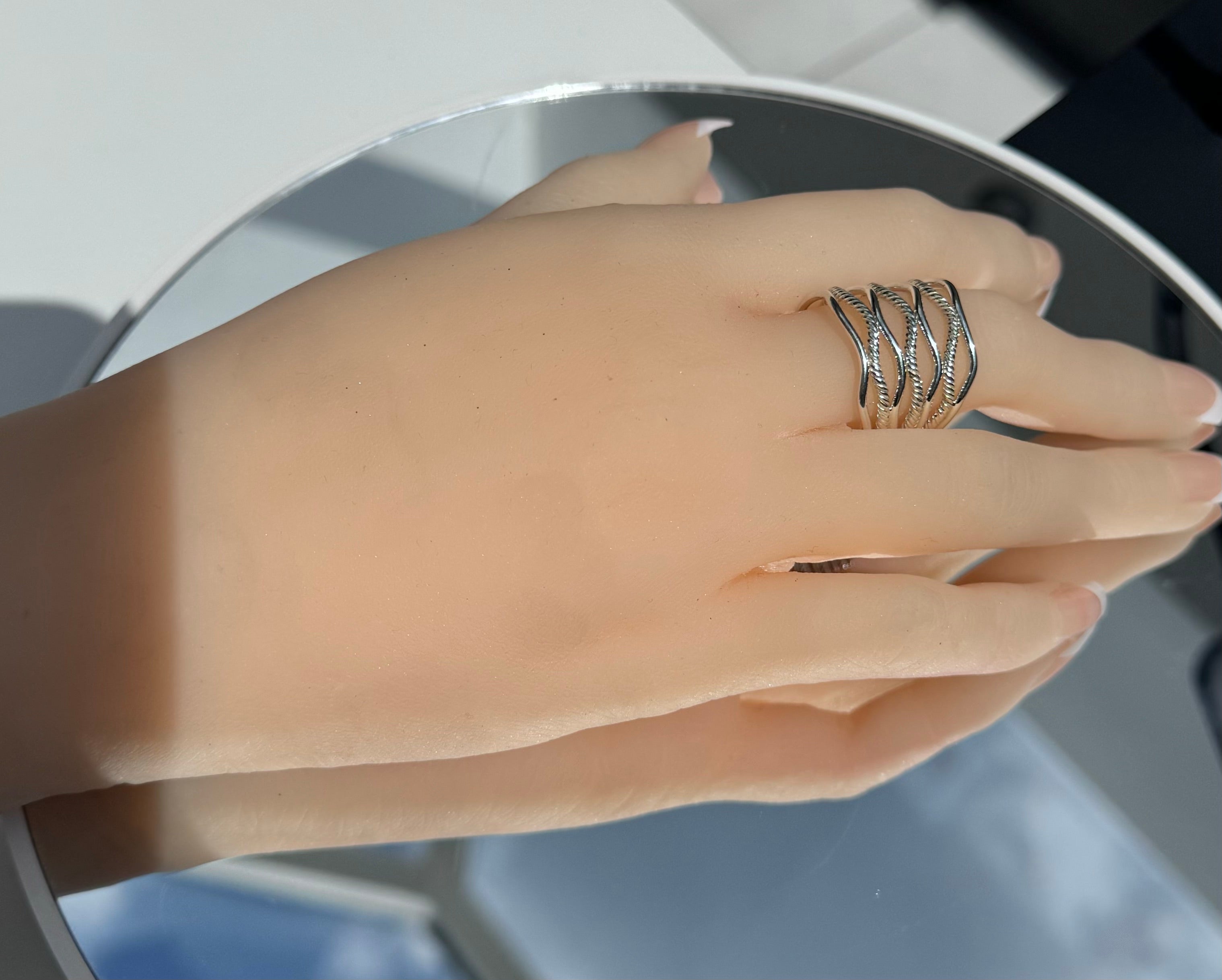 Sterling Silver Adjustable Unisex Heavy Statement Ring