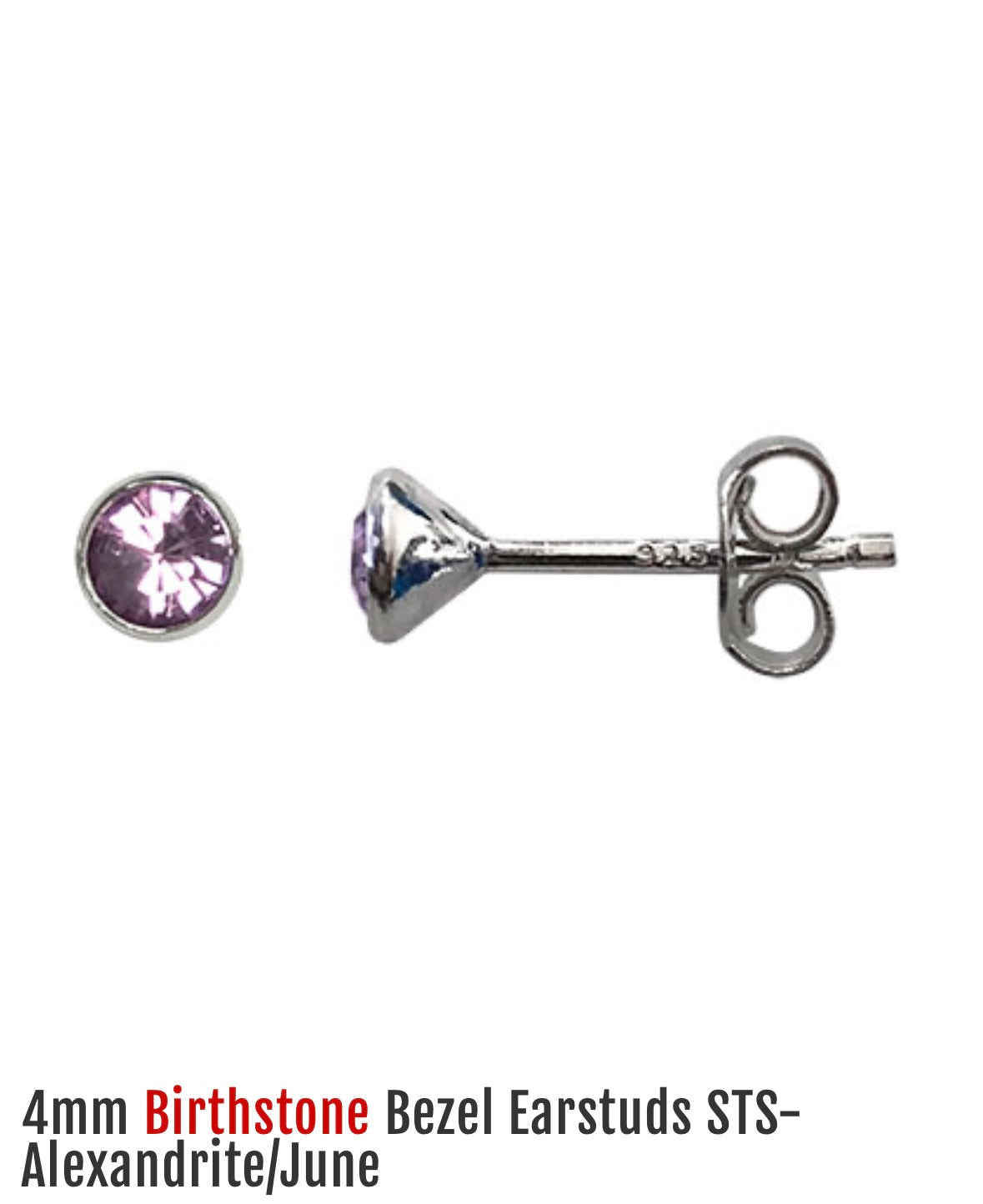 Sterling Silver Alexandrite Stud Earrings