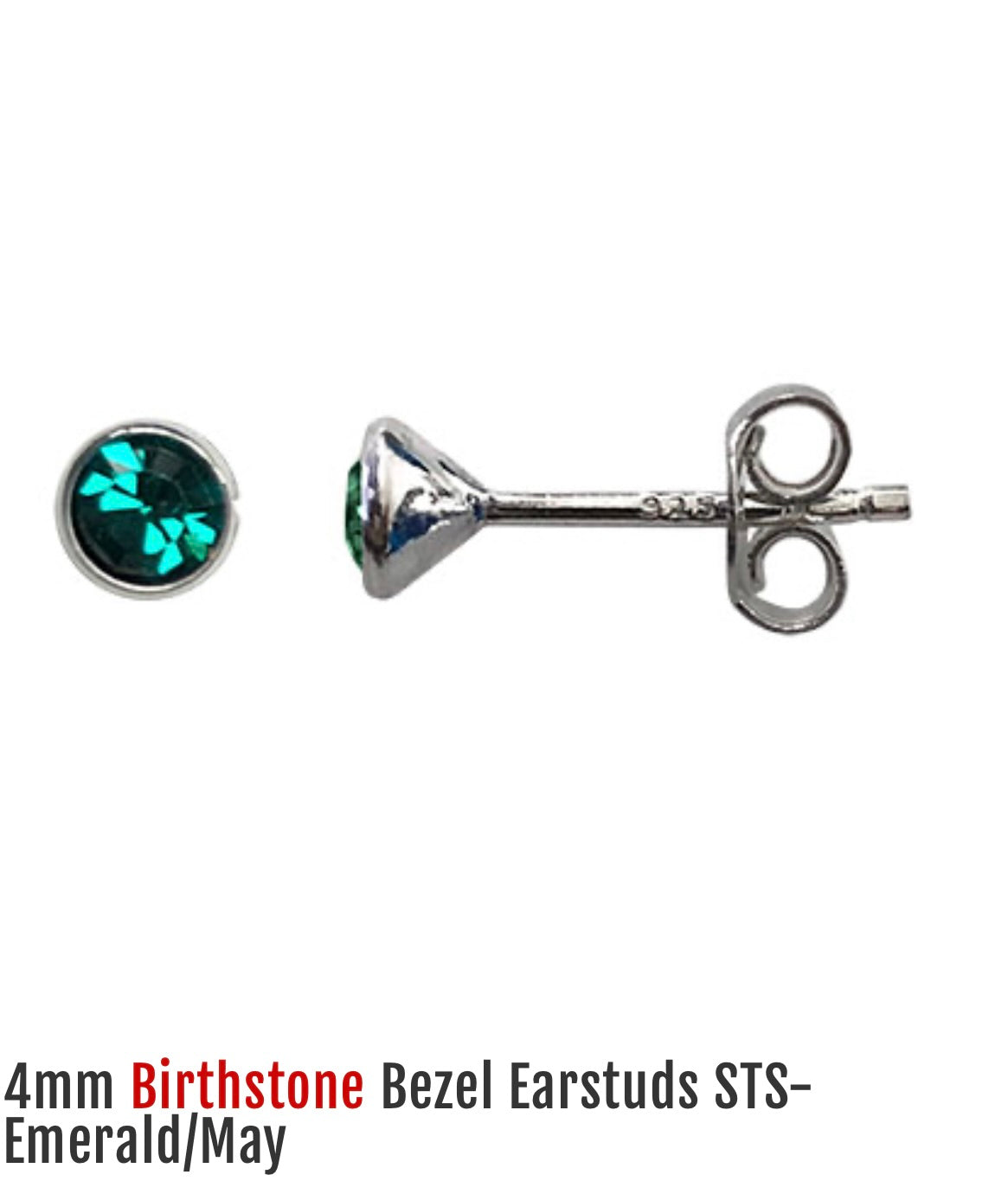 Sterling Silver Emerald Stud Earrings