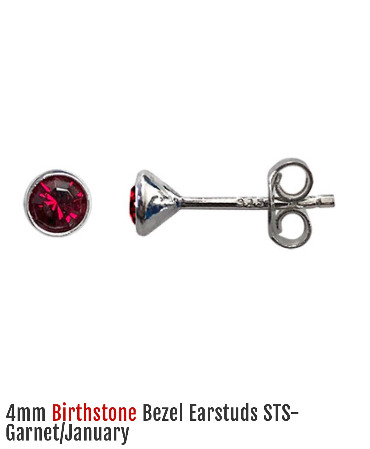 Sterling Silver Garnet Stud Earrings