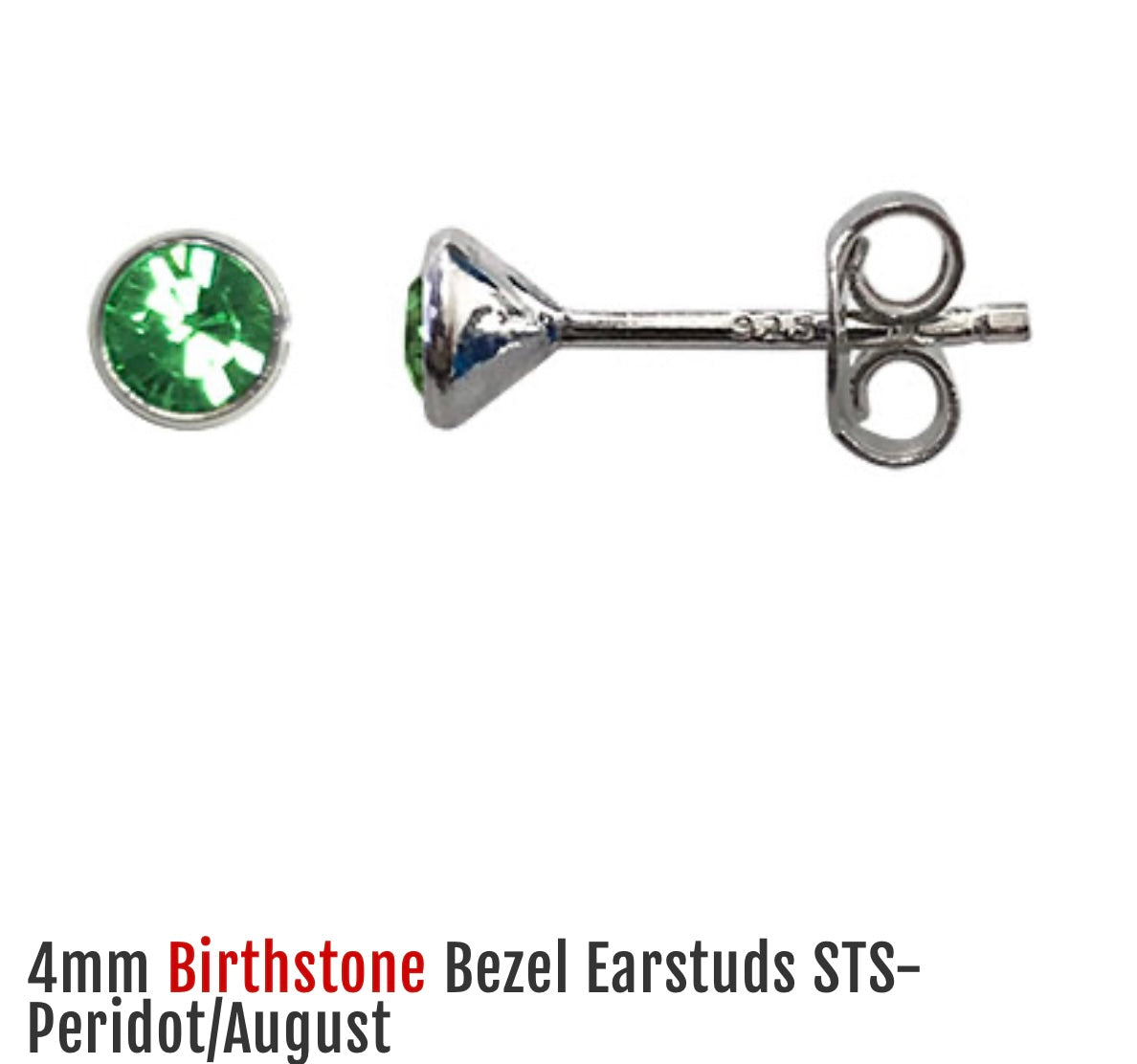 Sterling Silver Peridot Stud Earrings