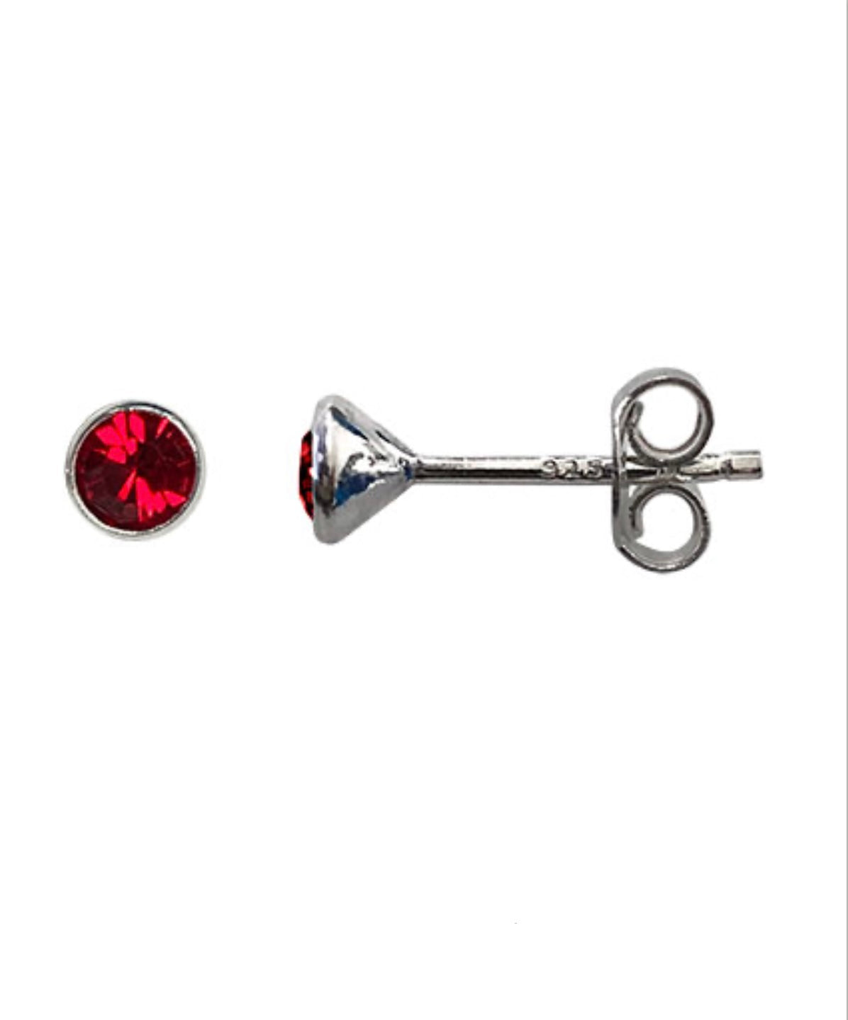 Sterling Silver Ruby Stud Earrings