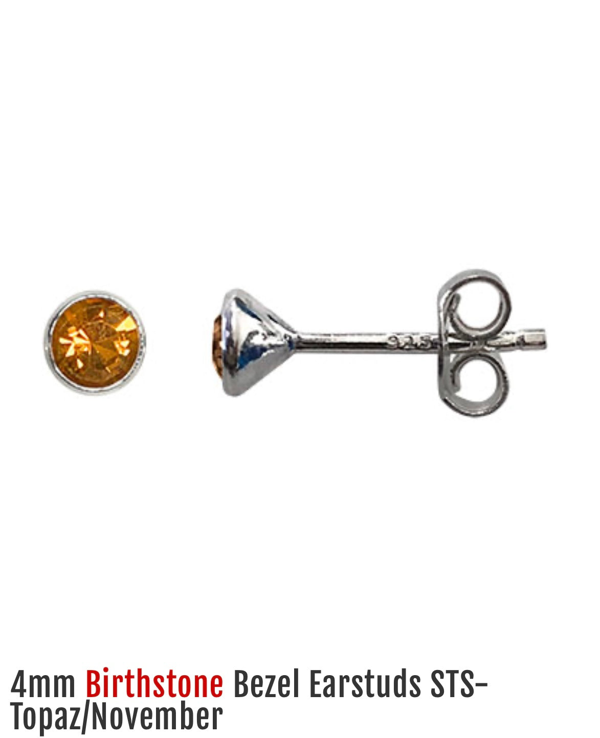 Sterling Silver Topaz Stud Earrings