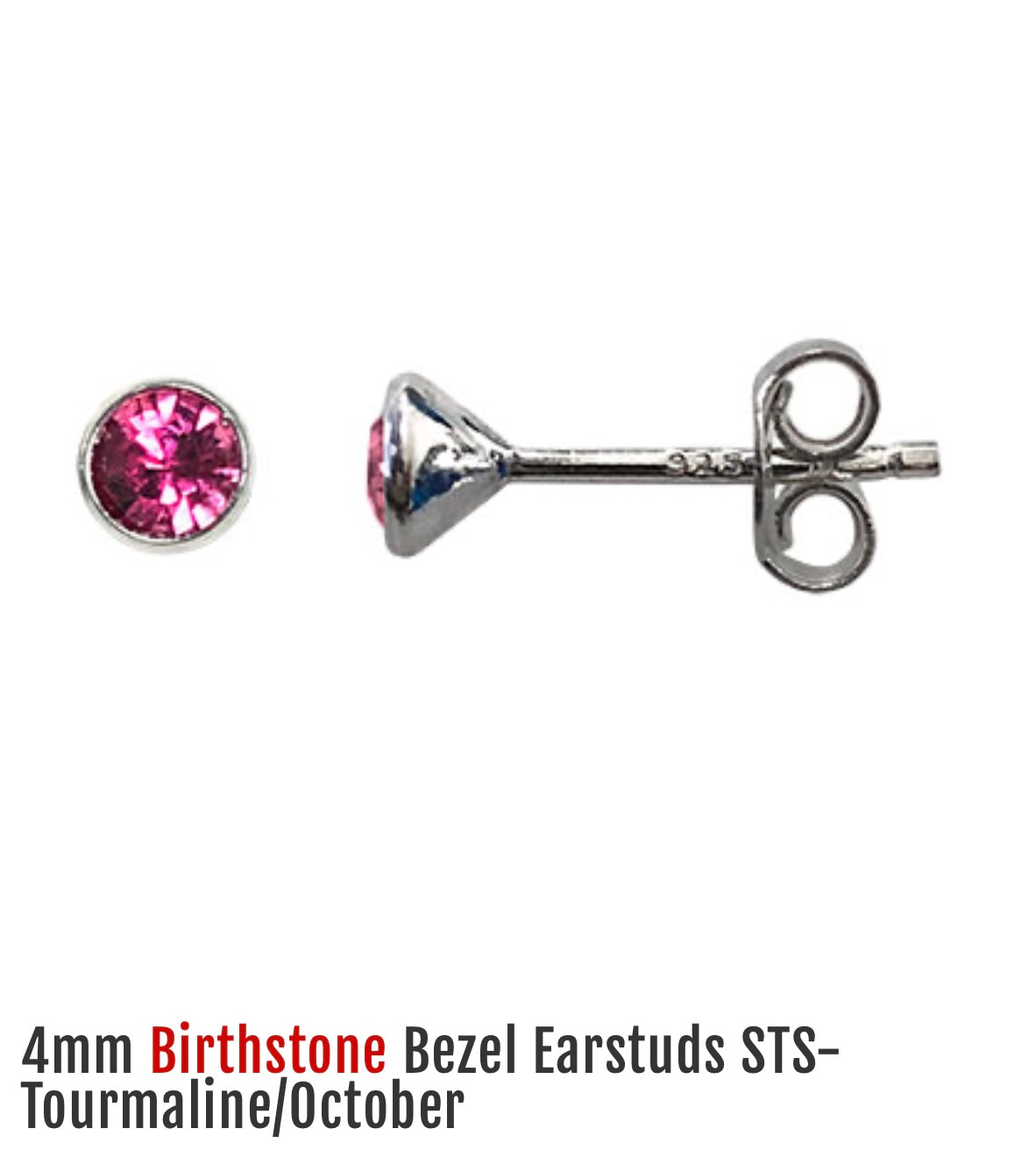 Sterling Silver Tourmaline Stud Earrings