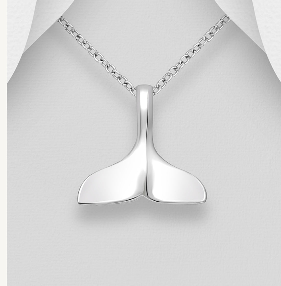 Sterling Silver Whale Tail Necklace