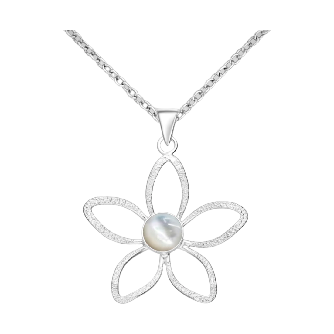 Sterling Silver Daisy Flower Pendant Necklace for Women