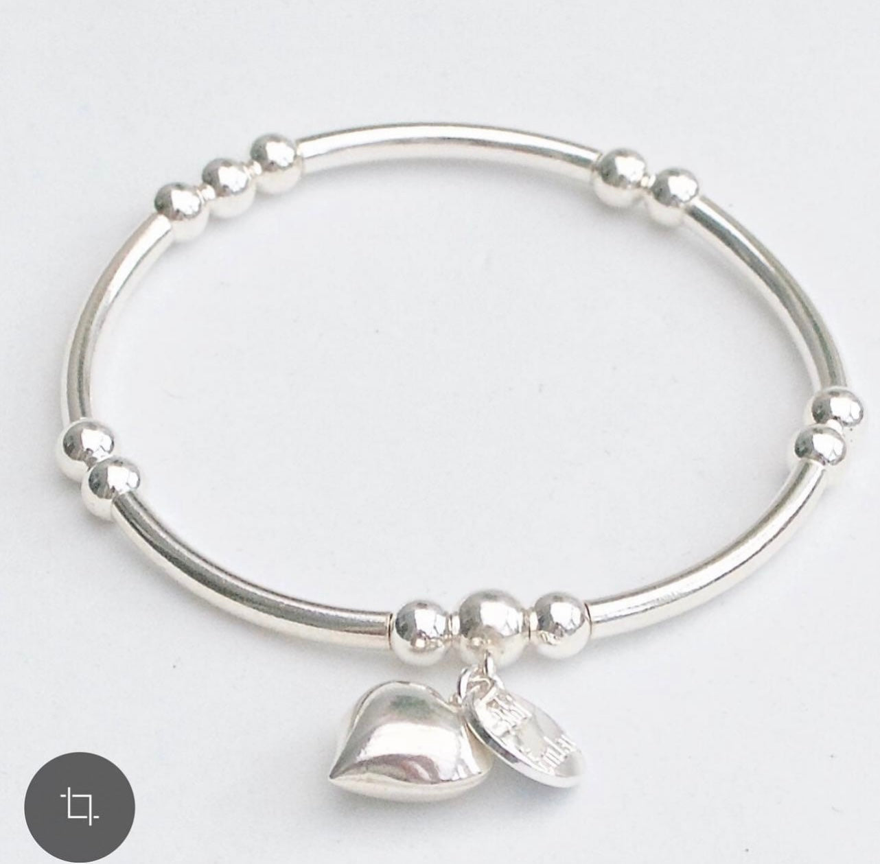 Sterling Silver noodle bead bracelet.  3mm x 38mm silver noodle beads, 4/5mm round silver beads.