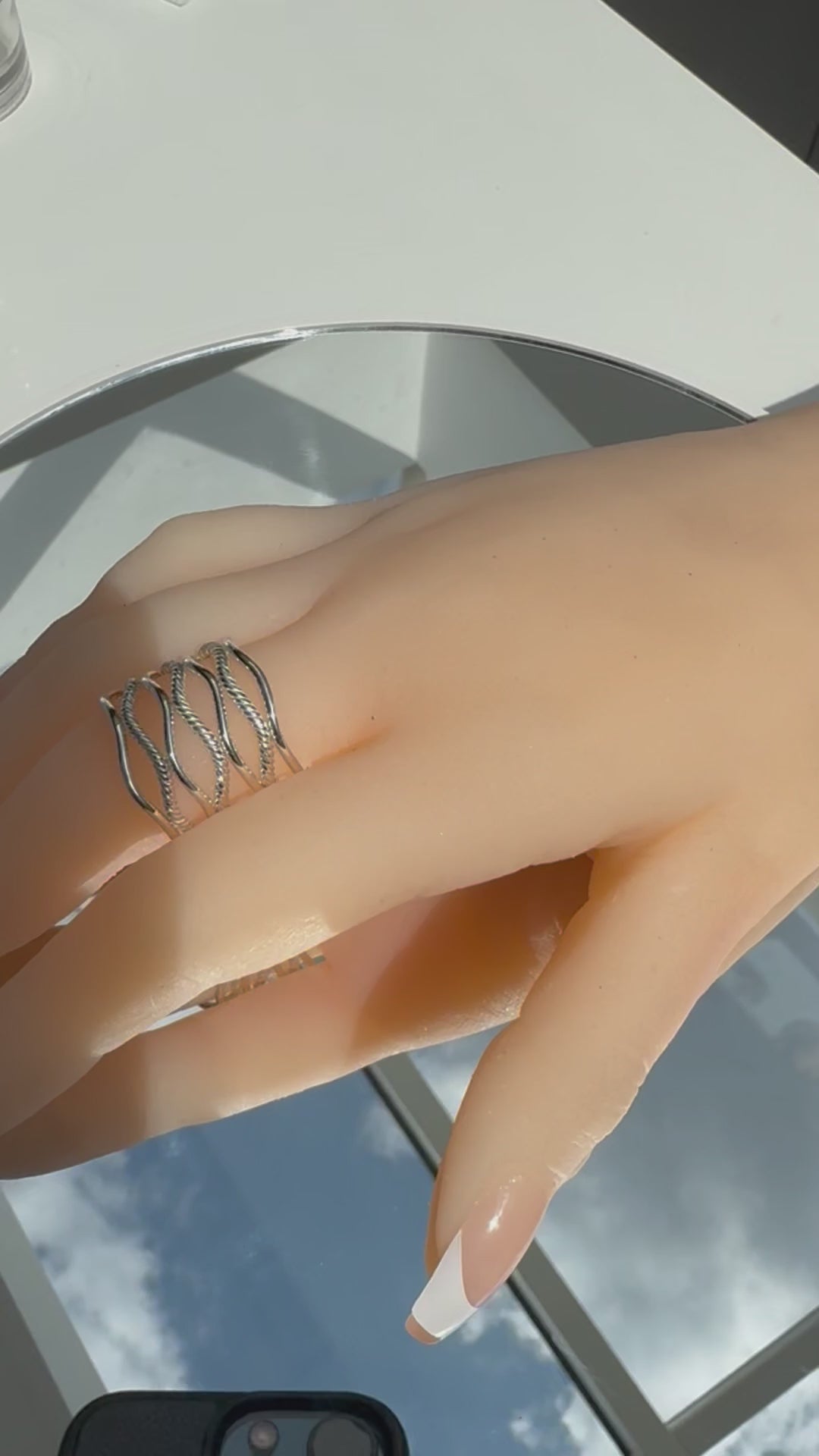 Video of Sterling Silver Adjustable Unisex Heavy Statement Ring