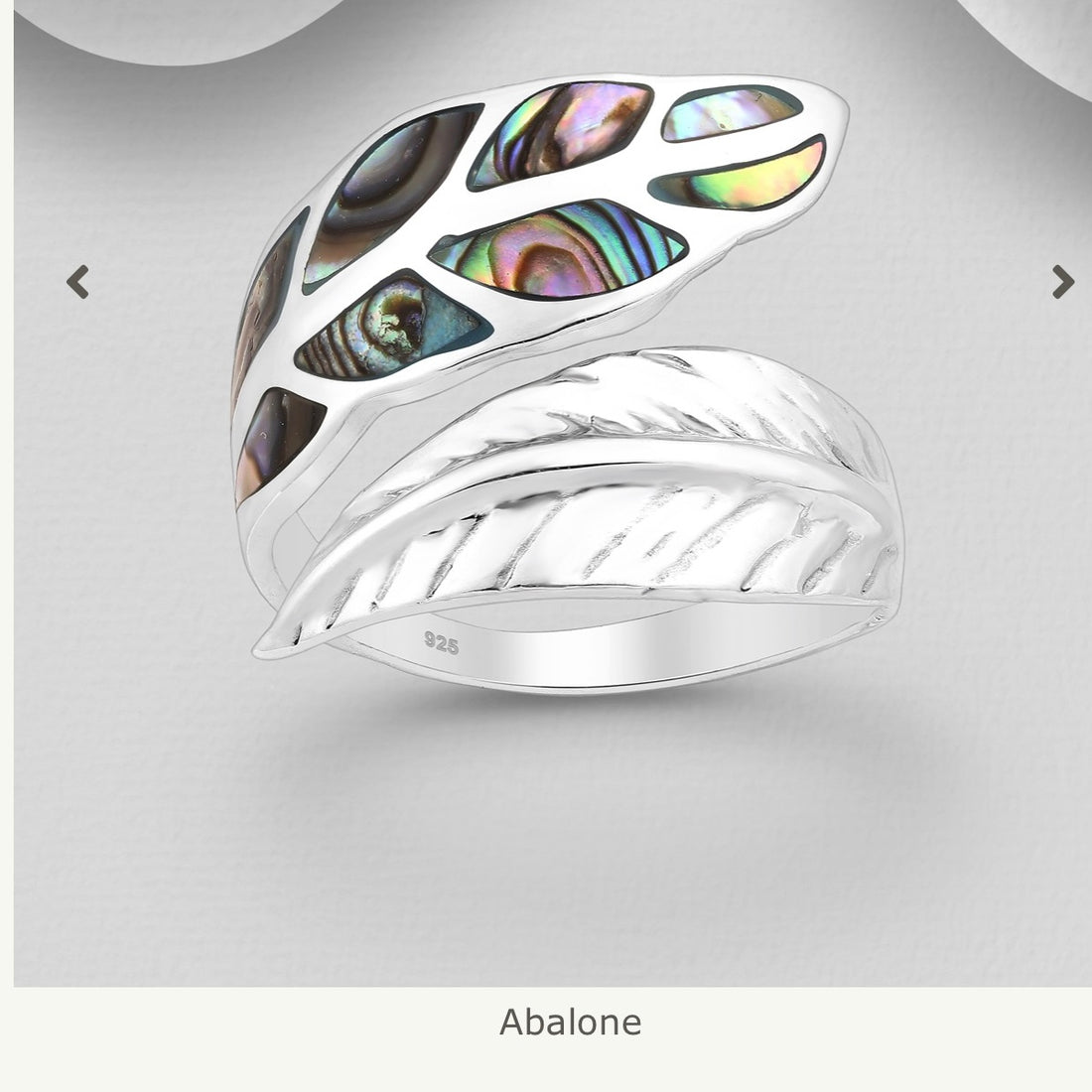 Sterling Silver Adjustable  Enamelled Leaf Statement Ring