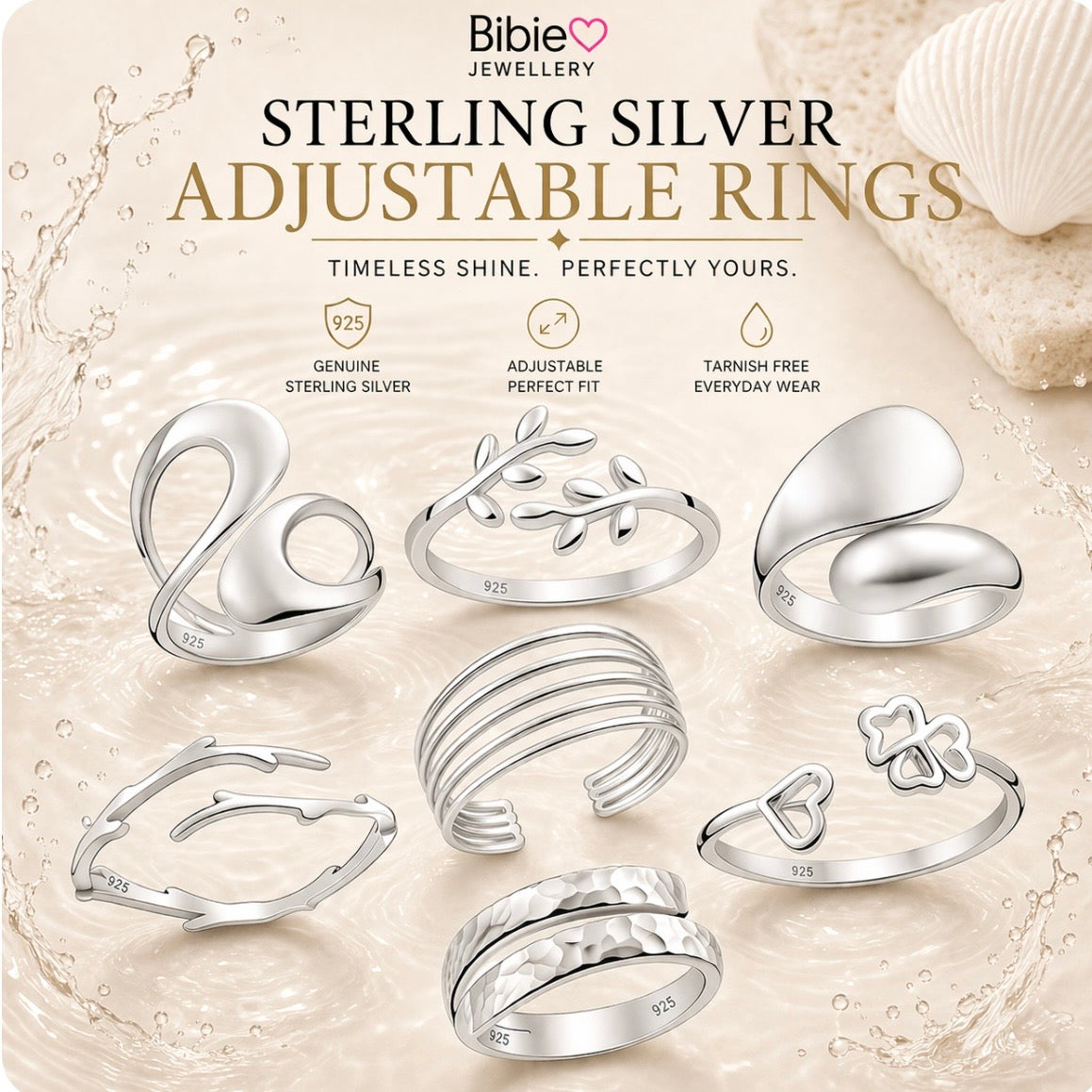 Sterling Silver Adjustable Rings