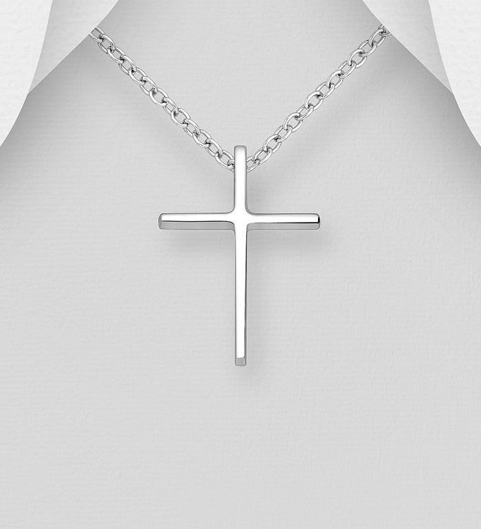 Rosa – Bibie™ 3D Sterling Silver Cross Pendant Necklace