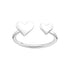 Sterling Silver Twin Heart Adjustable Ring