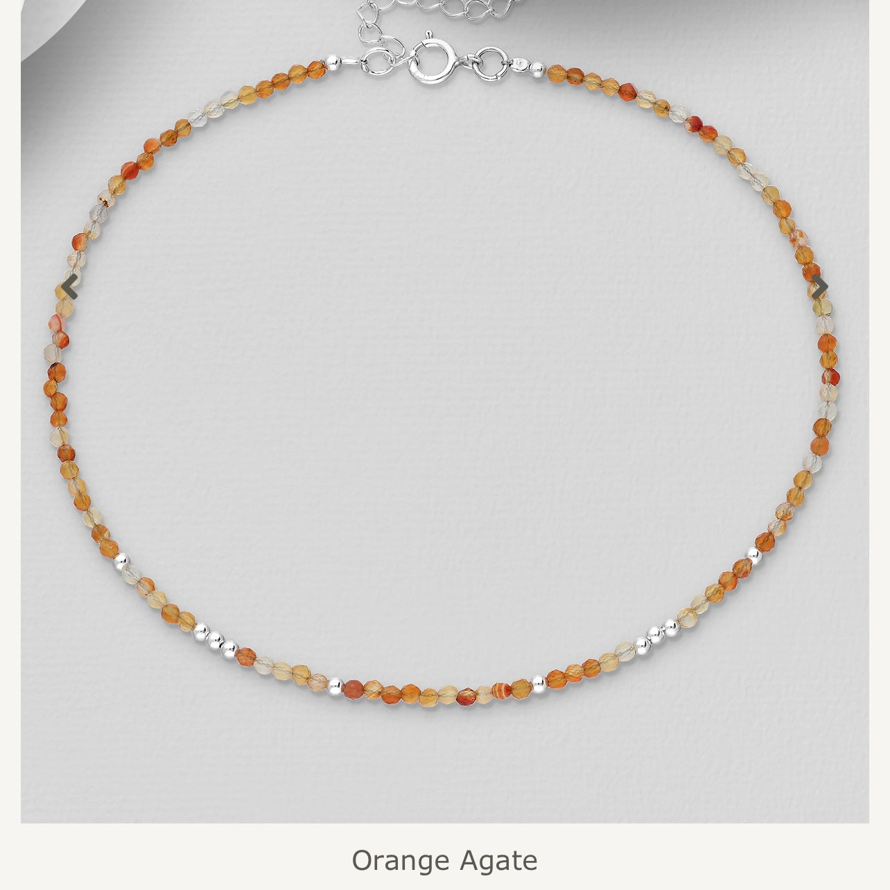 Bibie™ Kira Sterling Silver &amp; Natural Stone Anklet