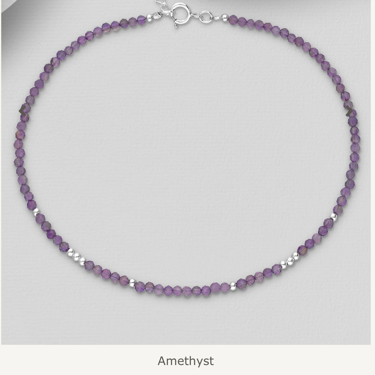 Bibie™ Kira Sterling Silver &amp; Natural Stone Anklet